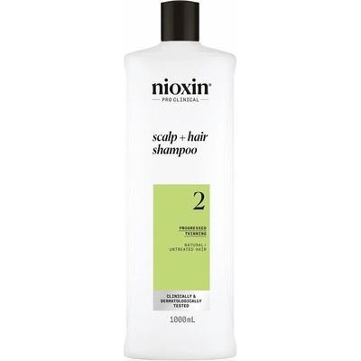 Nioxin šampon pro jemné a znatelně řídnoucí vlasy System 2 Cleanser For Fine Hair Noticeably Thinning Hair 1000 ml