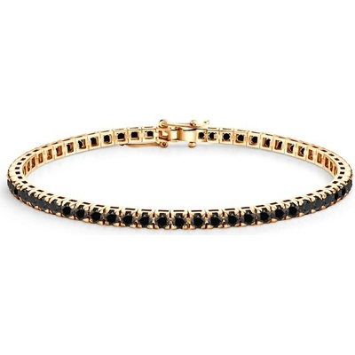 SAVICKI Tenisový náramok Luminy 3,0 mm žlté zlato, čierne diamanty SAV-B-TENIS-18CM-30SZ-20K-585-CZD-Z