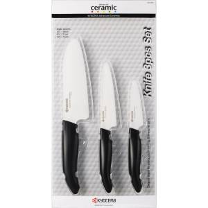 KYOCERA (Kyoto Ceramics - Япония) Комплект от 3 броя керамични ножове KYOCERA (Kyocera FK-3PC-BK)