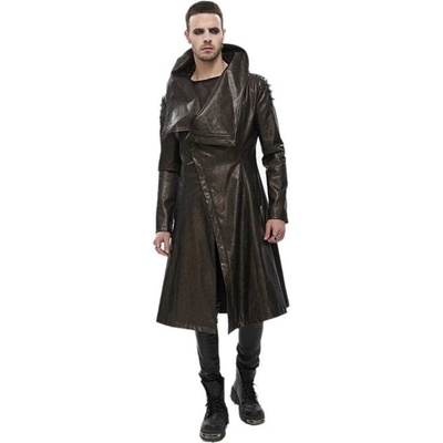 Devil Fashion Villain Blues Punk Faux Leather Trench Coat