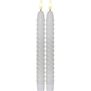 Star Trading Комплект от 2 LED свещи от бял восък, височина 25 см Flamme Swirl Antique - Star Trading (064-34)