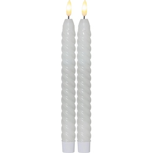 Star Trading Комплект от 2 LED свещи от бял восък, височина 25 см Flamme Swirl Antique - Star Trading (064-34)