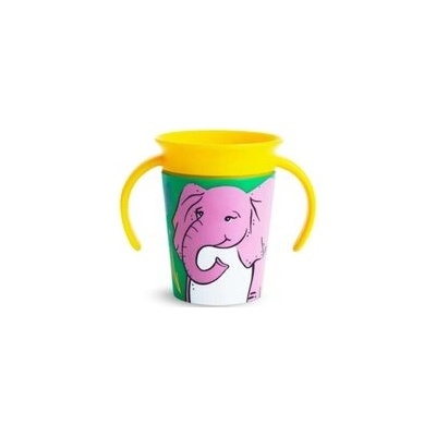 Munchkin juniorský hrnček WildLove 360 ° s uškami 177 ml slon 5019090519519