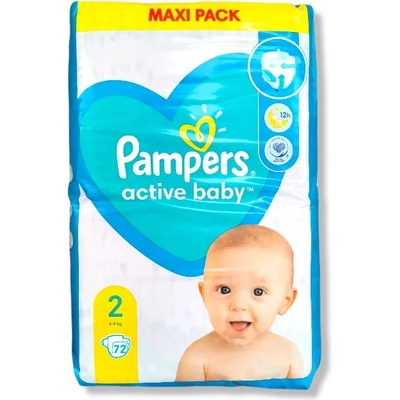 Pampers VPP aktiv baby, номер 2, 4-8кг, 72 броя