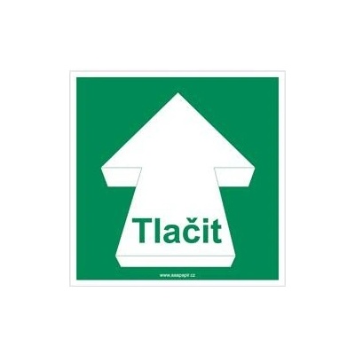 Tlačit - bezpečnostní tabulka s dírkami, plast 2 mm 200x200 mm