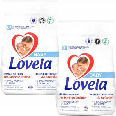 Lovela dětský hypoalergenní prací prášek na barevné prádlo 2 x 4,1 kg