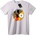 NOONEBRAND Тениска Горящ Skull Кръст - 2XL, White