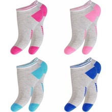 Footstar dámske 4 páry členkových ponožiek Biele a Šedé s kontrastom Šedá