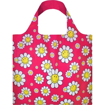 LOQI Artist Smiley Flowers M чанта, малинова, рециклирана (SM.FR.M)