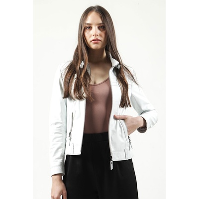Jacket Club Дамско яке от естествена кожа yb-2028 - Бяло #319307 (319307_Бяло)