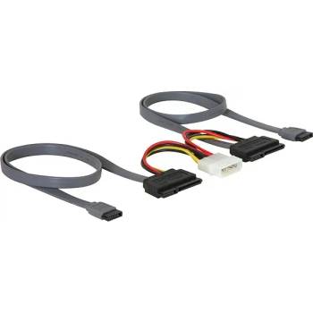 Delock SATA кабел за 2 HDD, всичко в едно, 3Gbs, 10cm/50 cm