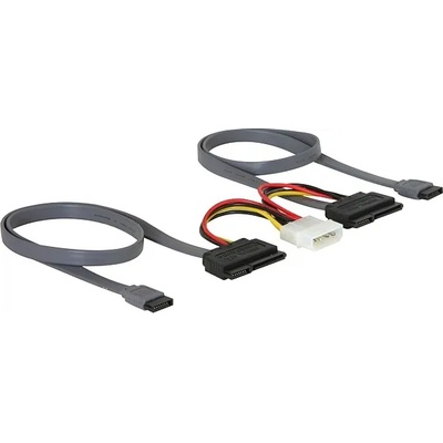 Delock SATA кабел за 2 HDD, всичко в едно, 3Gbs, 10cm/50 cm