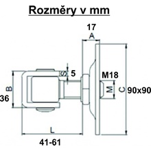 Radecco Nastavitelný pant s plotnou M16/18/20 S maticí: M18 - nosnost 350 kg