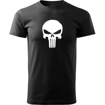 DRAGOWA Тениска с къс ръкав Punisher, черна, 160 г/м2 (AM00360)