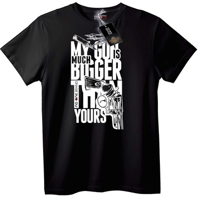 NOONEBRAND Тениска Моят Пистолет по-Голям от Твоя - 2XL, Black