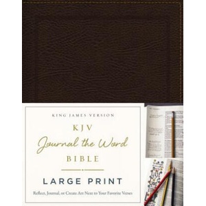 KJV, Journal the Word Bible, Large Print, Bonded Leather, Brown, Red Letter | Thomas Nelson (ISBN: 9780718090852)
