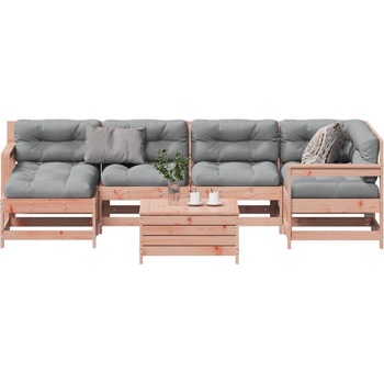 vidaXL Градински комплект с възглавници, 7 части, дугласко дърво масив (3250946)