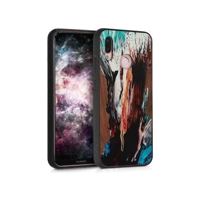 Púzdro kwmobile Drevené Huawei P20 Lite oranžové