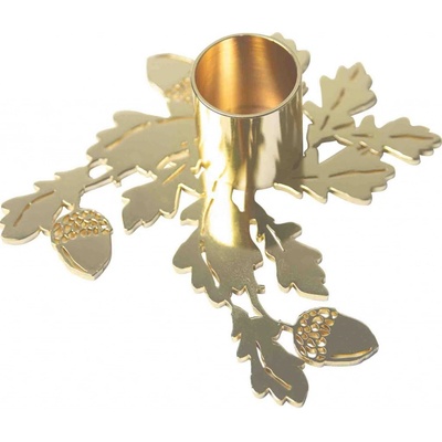 Pluto Design Kovový svícen Oak Branch Gold, zlatá barva, kov