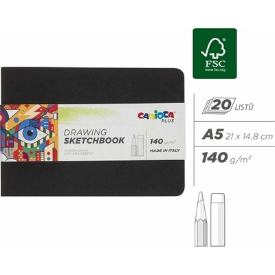 Carioca PLUS skicár A5 20 listov