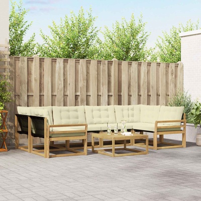 vidaXL Комплект дивани за открито 7 pcs Бяло и кремаво 79 x 79 x 37 см (3388468)