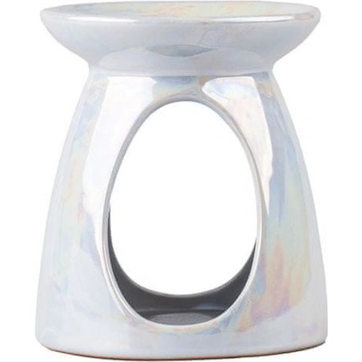 Svíčky aroma lampa keramická 110 x 128 mm perleť bílá