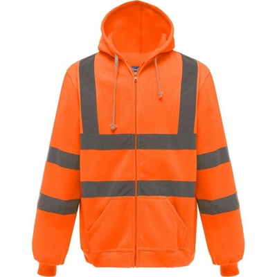 Yoko reflexní mikina na zip HVK07 Fluorescent Orange