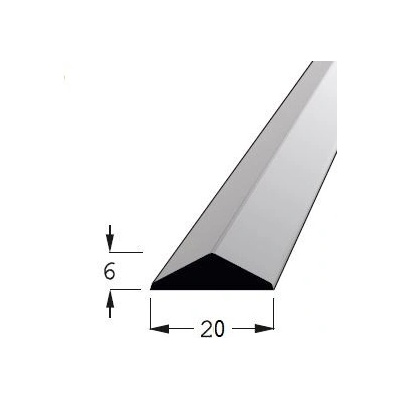 Lišta krycí profilová KV borovice 20x6mm, délka 100cm