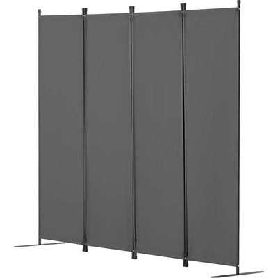 SucceBuy 4dílná skládací přepážka do místnosti, volně stojící paravan vhodný do kanceláře, ložnice, jídelny, pracovny nebo na balkon 56 x 45 x 172,5 cm šedá