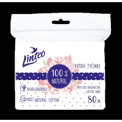 Linteo Papírové Vatové tyčinky 100% natural 80 ks