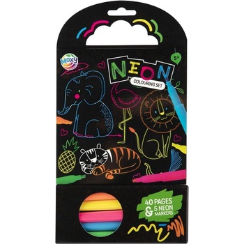 Moxy Книжка за оцветяване Джунгла, неонова, 40 листа (5525100246)