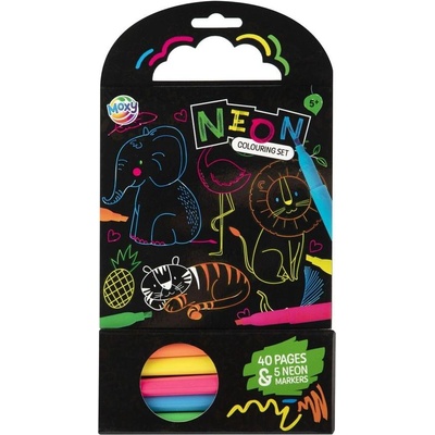 Moxy Книжка за оцветяване Джунгла, неонова, 40 листа (5525100246)