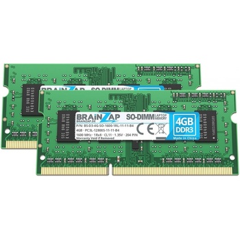 Brainzap DDR3 8GB 1600MHz CL11 (2x4GB) PC3L-12800S-11-11-B4