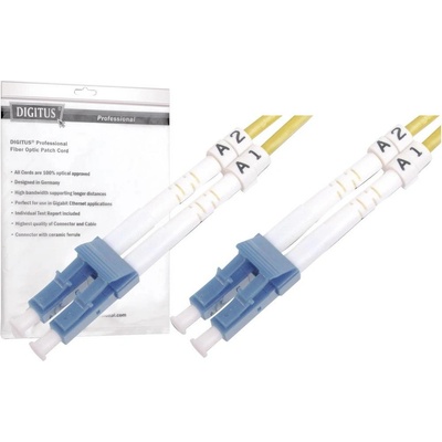 Digitus DK-2933-01 optické vlákno LWL prepojovací, 1x zástrčka LC - 1x zástrčka LC, 9/125 µ Singlemode OS2, 1m