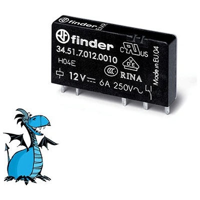 FINDER Relé 34.51.7.012.0010, 1P/6A,12V DC 345170120010