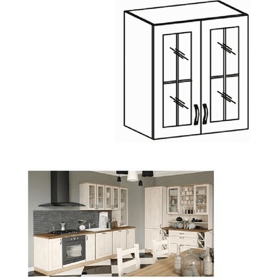 Горен шкаф Royal G60S бяло и северен бор