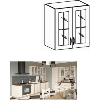 Горен шкаф Royal G60S бяло и северен бор