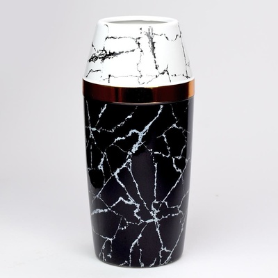 AKCIA! OBAL VÁZA MRAMOR BIELOČIERNY 30,5x9,5x16CM