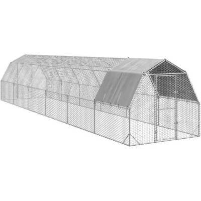 vidaXL Výběh pro slepice se střechou 2,5 × 12 × 2,25 m pozinkovaná ocel 9799.3328530