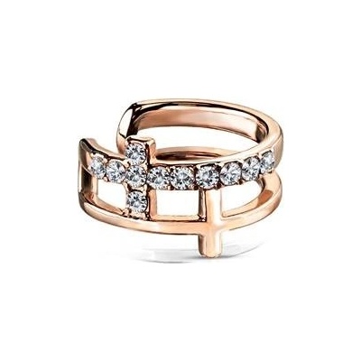 Šperky4U falešný piercing do ucha klips s čirými kamínky FP1011-RD