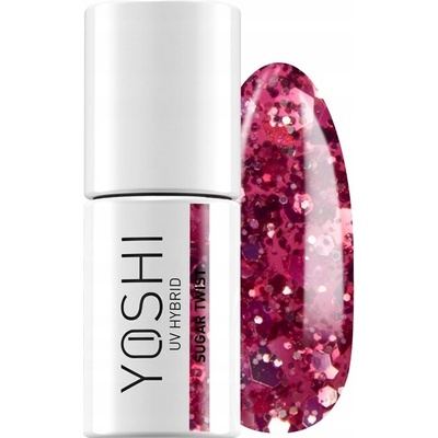Hybridný lak Yoshi 724 Sugar Twist červeno-ružový 6 ml