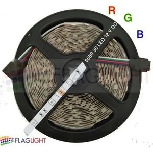  12V LED Лента Многоцветна 5050-30 SMD/m RGB, 12V, 5 W/m, IP20, ролка 5м ► 2.86 лв/м (0386)