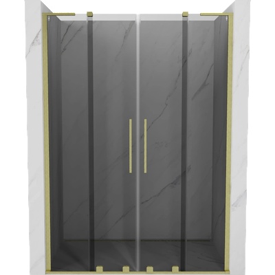 Mexen Velar L Duo плъзгащи душ врати 160 см, графит, златни матирани - 871-160-003-42-55 (871-160-003-42-55)