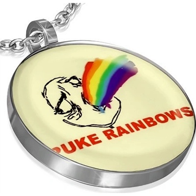 Šperky eshop Meme přívěsek z oceli nápis Puke Rainbows AA26.26