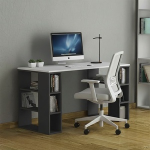 TopMebel Офис бюро Colmar TopMebel от меламин в антрацит-бял цвят 140x60x75cm