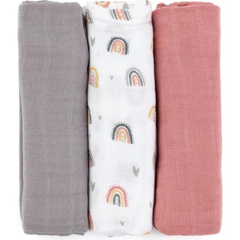 Image 1 of Petite&Mars Moussy пелени от плат Rose Rainbows 68 x 68 cm 3 бр