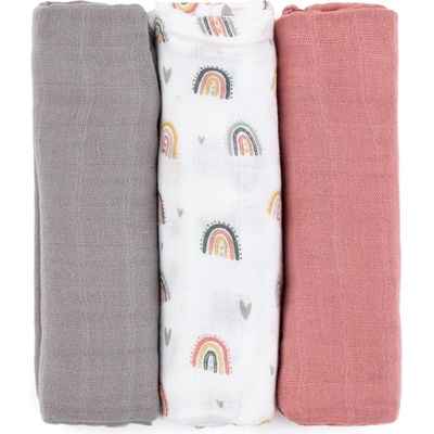 Petite&Mars Moussy пелени от плат Rose Rainbows 68 x 68 cm 3 бр