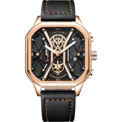 Poedagar Часовник poedagar ge-35016 - Черен / Златен / Розов kp35016 (ge-35016)