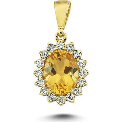 Lillian Vassago Zlatý přívěsek s citrínem a diamanty LLV11 SMP5650 01 CIT