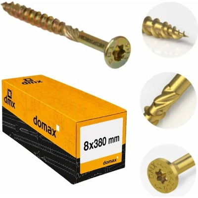 8x380mm 50ks Skrutky do dreva CS - zápustná hlava TORX Domax